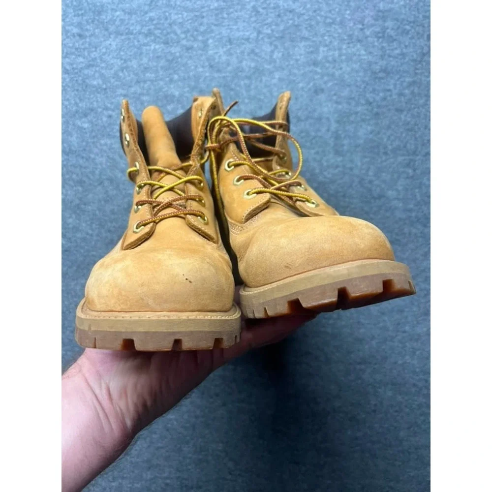 Timberland 12909 6 Inch Premium Waterproof Boots Wheat Nubuck Youth 6.5M